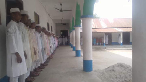 Students lined up after Morning Assembly